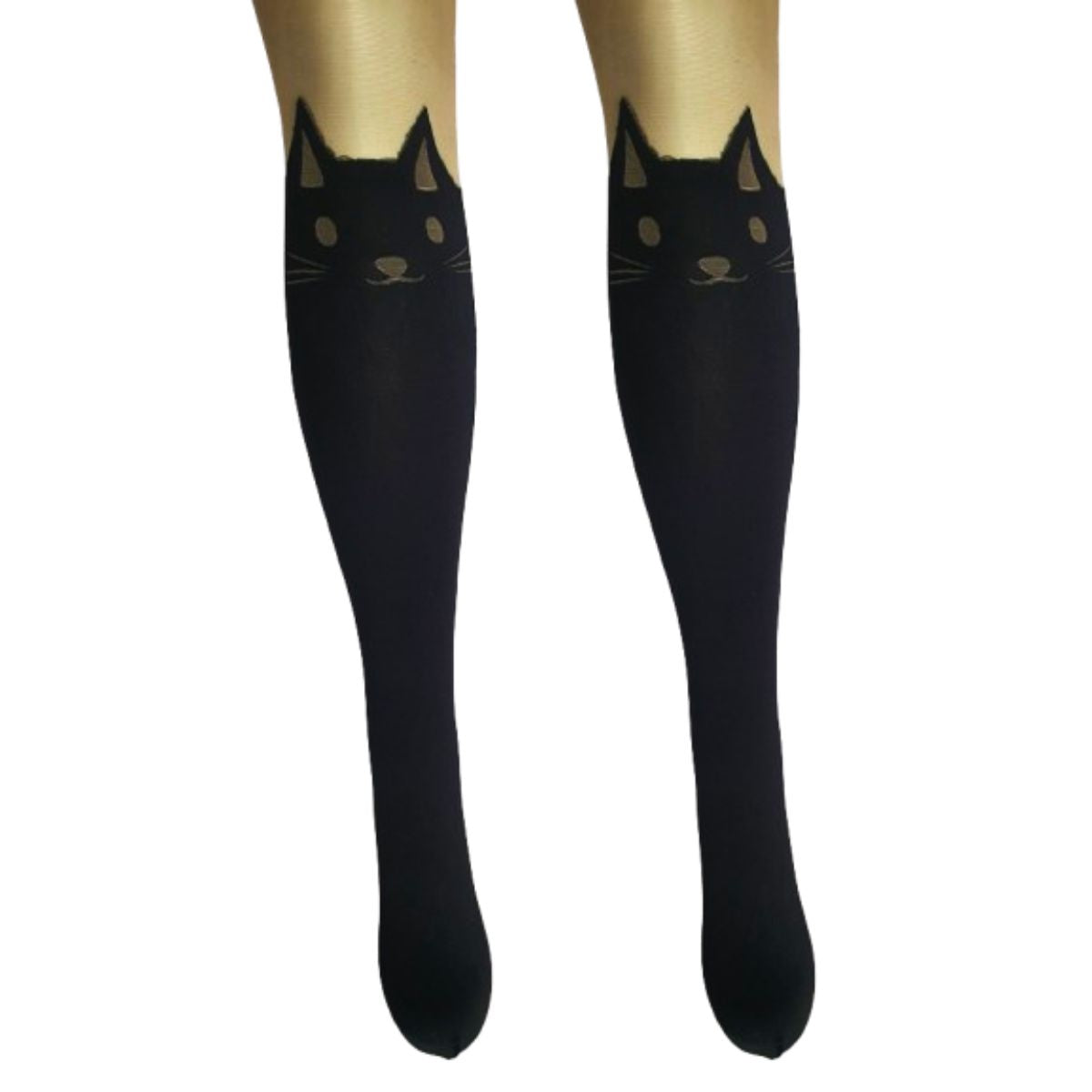 Meia Calça Fantasia Festa Cosplay Gato Preto Com Marrom Meia Calça Fantasia Festa Cosplay Gato Preto Com Marrom